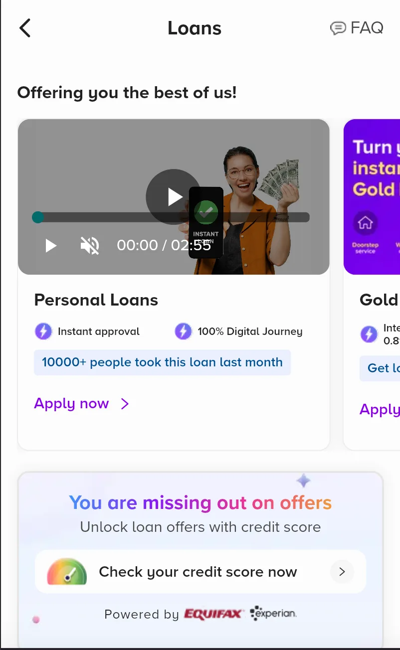 Category or product experience — browsing and discovery within the super app, with consistent UI and gradient accents.